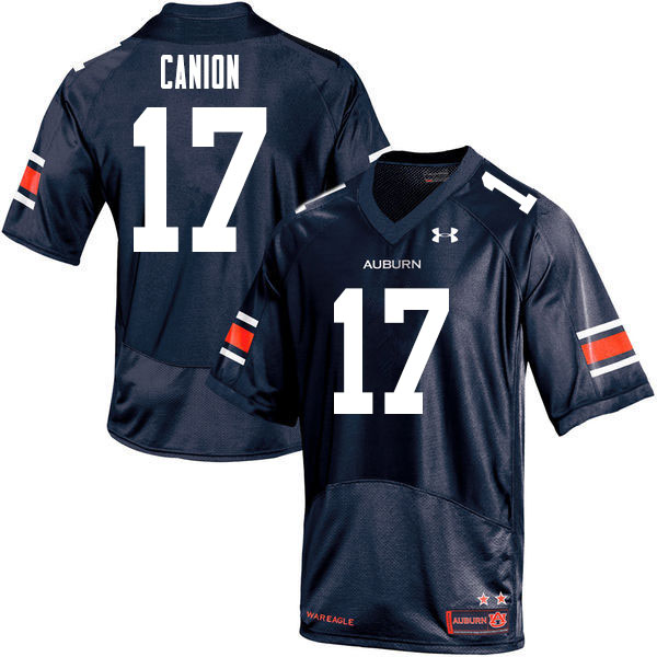 Auburn Tigers Men's Elijah Canion #17 Navy Under Armour Stitched College 2020 NCAA Authentic Football Jersey JDM8474XI